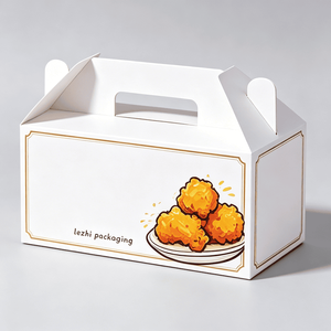Caja de Embalaje Personalizada para Comida para Llevar, Caja de Papel para Papas Fritas, Hamburguesas y Comida Rápida, Caja para Pollo Frito con Asas - Product Image 2