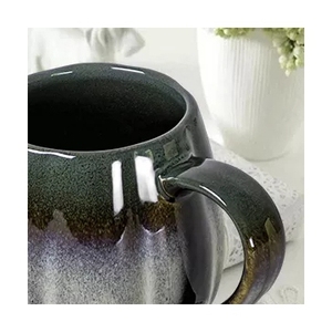 Bán buôn Bắc Âu thiết kế sứ chén gốm lốm đốm đen Dot Mug với Vòng xử lý cho cà phê và trà Nordic Tea Mug - Product Image 5