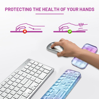 Ensemble de tapis de souris 3D en silicone transparent imperméable et antidérapant pour clavier de bureau, en gros, en stock