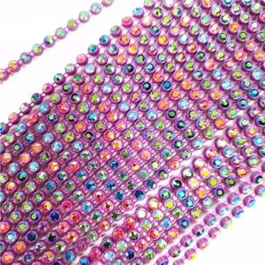 Cinta de Cristal <span class=keywords><strong>Tornasol</strong></span> con Pedrería a Precio Competitivo, Perlas de Tapioca de Colores - Product Image 1