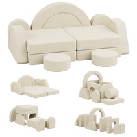 12 Pièces Blocs de Jeu Modulaires Souples pour Enfants, Canapé pour Tout-petits, Construction de Fort, Jeu d'Escalade, Chambre d'Enfant