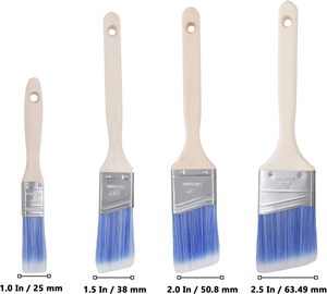 Pinceaux à peinture industriels personnalisables de qualité DIY avec manche en bois pour le polissage des surfaces murales plates et angulaires (garantie 3 ans OEM) - Product Image 2