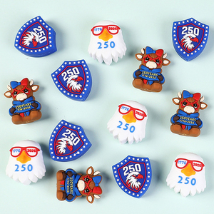 Nouveautés Perles 3D décoratives Anniversaire 250e Anniversaire de l'Indépendance Perles de dentition Perles pour stylos à décorer Fabrication de porte-clés Qualité alimentaire Sans BPA - Product Image 4