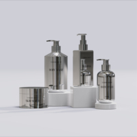 Vente en gros Ensemble de bouteilles de nettoyage électrolytiques de 200ml 500ml Bouteille de lotion Boston vide Distributeur carré de savon liquide et pot de crème