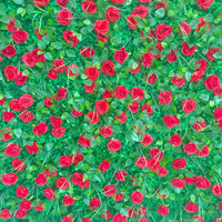 NINI 2026 Nouvelle Murale Florale Artificielle Rouge et Verte en Rouleau sur Base en Tissu pour Décoration de Fond de Scène de Mariage, Événement, Fête