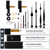 Kit de Movimiento de Reloj de Cuarzo Silencioso de 31.5mm con Eje de Alto Torque, 2 Piezas con 4 Juegos de Agujas, Repuestos para Reparación de Relojes de Pared DIY