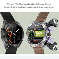 SENBONO T95 Montre Connectée en Acier Inoxydable IP67, Lecteur de Musique Bluetooth, Réception d'Appels, Écouteurs TWS, Écran 1,52'', Autonomie 5-10 Jours, Suivi du Sommeil