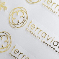 Autocollants et étiquettes personnalisés de qualité supérieure en or/argent/feuille d'or rose avec logo en relief UV