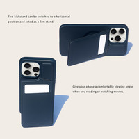 Étui pour 15 Pro Max, protection 360°, cuir gris, porte-cartes, support, housse de protection en cuir PU