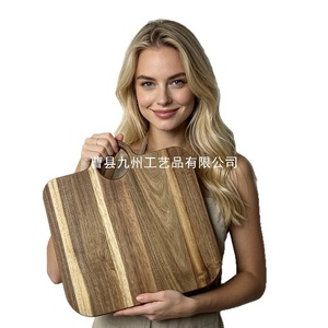Tabla de Cortar de Madera de Acacia Rectangular, Tabla de Picar Multifuncional para Cocina, Tamaño Grande - Product Image 4