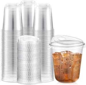 Gobelets jetables en <span class=keywords><strong>plastique</strong></span> PET transparent <span class=keywords><strong>noir</strong></span> de 90 mm en forme de U, avec logo personnalisé, pour café, boba, boissons froides, avec couvercle, 14 oz - Product Image 6
