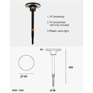 PL1653-Lámpara Led impermeable para exteriores, luz de jardín con pinchos, paisaje de entrada económico - Product Image 3