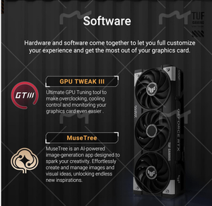 การ์ดจอ TUF Gaming GeForce 5060Ti 16GB GDDR7 OC Edition ใหม่ PCIe 5.0 ชิ้นส่วนเกรดทหาร หน่วยความจำวิดีโอ พัดลมระบายความร้อน ช่องต่อ DP - Product Image 6