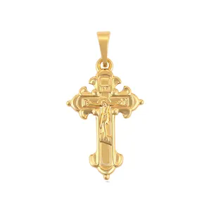 35662 XUPING 24k gold color copper jewellery religion jewelry Jesus cross pendant