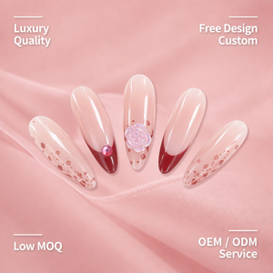 CANDEE French Elegance – <span class=keywords><strong>Faux</strong></span> <span class=keywords><strong>ongles</strong></span> en PMMA de qualité supérieure, forme amande, avec <span class=keywords><strong>adhésifs</strong></span> pour application sur les doigts - Product Image 4