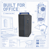 Hygon 8 Çekirdekli Masaüstü Bilgisayar Kasası 8GB DDR4 512GB NVMe SSD 2GB Harici Ekran Kartı Çift Gigabit LAN Barebone OEM Önyükleme Logosu Özelleştirme Desteği
