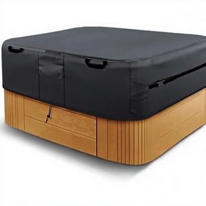 Couverture de piscine imperméable 600D, bâche d'hiver durable, protection contre les UV et le vent, noire (200x200x85cm) - Product Image 4