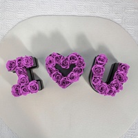 Saint-Valentin Nouveau design en boîte cadeau Fleur éternelle Lettre d'amour personnalisée Marque 26 mots par roses éternelles