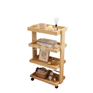Estantería sencilla de madera para sala de estar, estantería móvil, estante de varios niveles para refrigerios, librero para habitación de invitados, almacenamiento para oficina. - Product Image 5