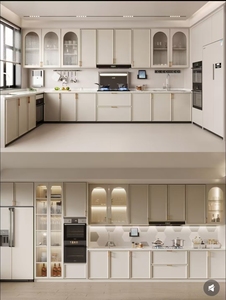 Gabinete de Cocina Modular de Aluminio con Estantes Abiertos, Almacenamiento Lateral, <span class=keywords><strong>Puertas</strong></span> de PVC, Incluye Accesorios de Iluminación, Listo para Armar - Product Image 6