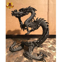 Fontaine d'eau de jardin décorative extérieure moderne en métal Statue de dragon en bronze chinois de style occidental