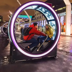 פארק שעשועים מותאם אישית נוף אבזרים אינטראקטיביים פולטת אור תאורת דיודת אופניים מכשיר אינטראקטיבי רחוב מסחרי