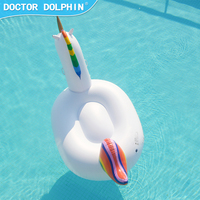 Flotteur de piscine gonflable en PVC Doctor Dolphin Unicorn pour adultes - Jouet de plage d'été pour la natation, capacité inférieure à 100 kg