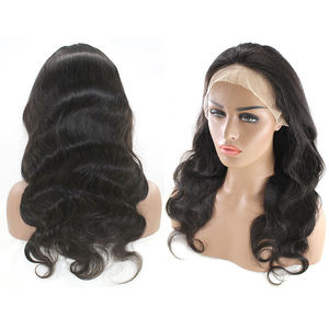 <strong>Haosi</strong> High Quality 12A Body Wave Lace Closure Wig 100% Human Hair Black Long Wavy Wigs Pre-Plucked Natural Hairline for Woman - Product Image 5