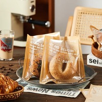 Sac d'Emballage pour Croissants en Papier Kraft, Sac Alimentaire avec Fenêtre Transparente, Sac en Plastique Thermoscellable pour Toast