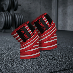 Bandes de genou personnalisées avec logo pour la sécurité en fitness, longueur 78 pouces, paire pour haltérophilie, powerlifting, soulevé de terre, squats en salle de sport - Hommes Femmes - Product Image 1