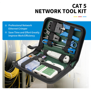 Professional Network <b>Tool</b> Kit Including RJ45 RJ12 RJ11 Multi-Crimper Strips and Network Cable Tester - Product Image 3