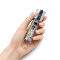 Senter Gantungan Kunci Isi Ulang Mini Torch Keyring Zoom Torch Light Senter LED Hijau COB Lampu Darurat
