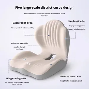 وسادة ظهر لمقعد المكتب مدمجة مع دعم قطني لتحسين الورك وآلام المؤخرة تمنع التعب والجلوس لفترات طويلة - Product Image 4