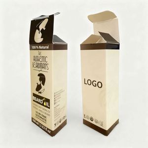 Eco Friendly Beard Oil Cosmetic Packaging Cardboard Box Custom Gold Logo Hot Stamping Skincare <b>Paper</b> Box - Product Image 1