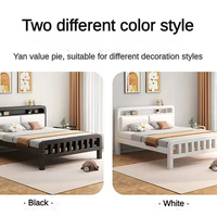 Lits modernes simples en métal double taille Queen Prix de gros Meubles de chambre à coucher Gain de place en acier inoxydable Logement locatif Fer
