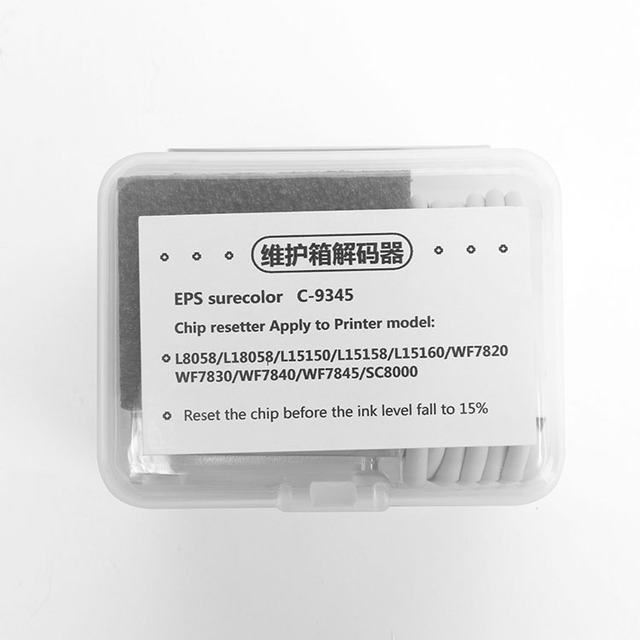 Goosam C9345 Maintenance Box Tank Chip Resetter for Epson L8058 L15150 L15158 L15160 WF7820 WF7830 WF7840 WF7845 SC8000 Printer