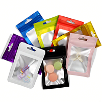 Sacs refermables colorés à trois soudures latérales pour câbles USB, chargeurs de téléphone, sacs en plastique recyclables avec fermeture éclair pour accessoires 3C avec trou de suspension