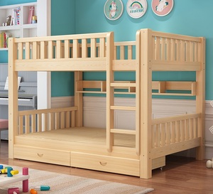 Set di Mobili <span class=keywords><strong>per</strong></span> Camera da Letto in Legno Massello Ecologico Moderno <span class=keywords><strong>per</strong></span> Bambini 0-3 Anni, Letto a Castello con Libreria e Armadio, Culle <span class=keywords><strong>per</strong></span> Neonati - Product Image 3
