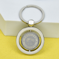 Porte-clés rotatifs personnalisés en métal nickelé, porte-clés tournant, souvenir de voyage, cadeau promotionnel