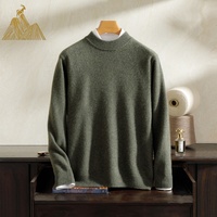 Pull en cachemire pur à 100 % pour homme, col montant, double fil, épais, chaud, doux, pour l'hiver, pull-over unisexe, tricoté