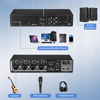 Biner MQ44 Professional 4-Kanal USB Professional Studio Soundkarte Aufnahme 24 Bit 192kHz Audio-Schnitts telle für Live-Streaming