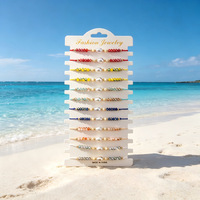 Lot de 12 Bracelets Perles Cristal Charme, Colorés et Empilables, pour l'Été, la Plage et les Vacances – Bijoux de Vacances Océaniques