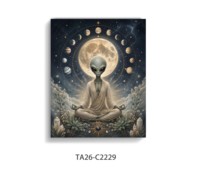 Affiche murale sur toile Zazen Alien UFO on Subway Earth, à la mode, pour la décoration de la maison