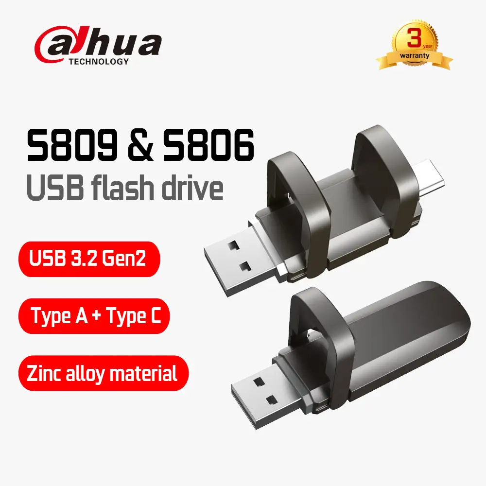 オリジナルのDahuaS809512GBメタルUSBディスクペンドライブUSB3.2Gen2 128GB256GBペンドライブ3DNANDフラッシュドライブフラッシュメモリスティック