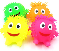 Allumer yoyo yeux levés grands yeux squishy animal cheveux longs yoyo balle gonflée