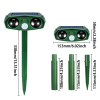Répulsif Solaire Ultrasonique à Angle Réglable, Son Ultrasonique et Lumière LED Clignotante pour l'Extérieur, Dissuasion des Nuisibles et Animaux Sauvages