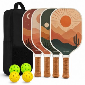 Juego de Palas de Pickleball <span class=keywords><strong>HYM</strong></span> OEM Prensadas en Frío, 4 Palas, 4 Pelotas, 1 Bolsa para Entrenamiento y Recreación Deportiva Familiar en Interiores y Exteriores - Product Image 1