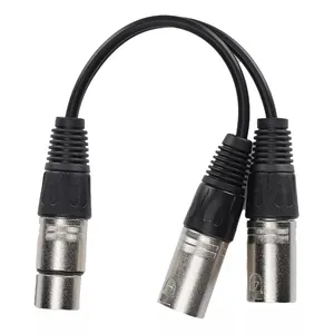 Cable de extensión de Audio para micrófono XLR de 3 pines ODM de fábrica, conector hembra a doble 2 macho, cable adaptador divisor en Y