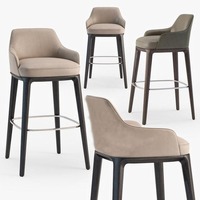 Chaise haute de luxe avec dossier incurvé en velours rouge vin et pieds en métal pour usage domestique, hôtel, villa, chaise de bar