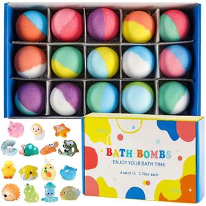 Juego de Regalo de Bombas de Baño para Niños con Juguetes Sorpresa en su Interior, Bombas de Baño Efervescentes Flotantes con Logotipo Personalizado OEM ODM - Product Image 1